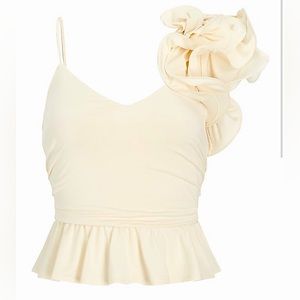 V-Neck One Shoulder Peplum Cami